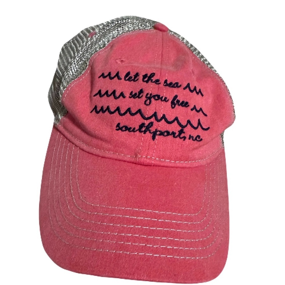 Blue 84 Southport NC Net Mesh Snap Back Hat Women OS Embroidered Sea
